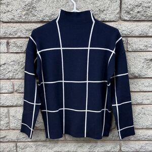 Cynthia Rowley Navy and White Knit Sweater